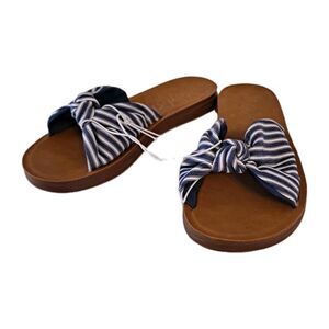 Blowfish Malibu Sable Women's Slides Size 8.5M Blue/White Striped Fabric Knot